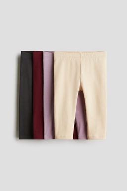 Pack de 4 leggings en punto de algod?n