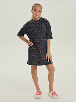 Платье домашнее Принт Графит девочка - София фото 2