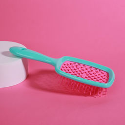 Расчёска массажная, широкая, вентилируемая, 8.5×20.5 см, бирюзовая, розовая