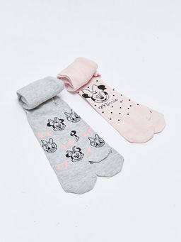 Minnie Mouse Desenli K?z Bebek K?lotlu ?orap 2li