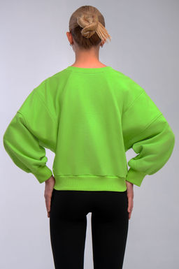 Арт. 15110/1 Свитшот женский укороченный one size (42-50) Цвет:салатовый - Калинка фото 15