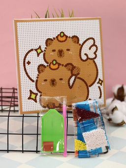 Алмазная мозаика на подрамнике Draw Me! Two capybaras, (20*20 см)