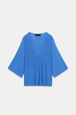 TOP PUNTO FLUIDO ESCOTE PICO / Azul?n