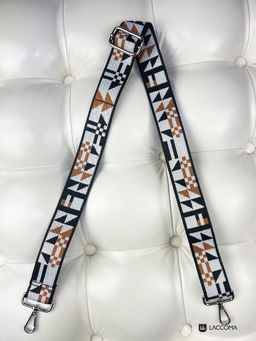 LACCOMA ремень 1000-22-3,8-треугольник-черн/белый/корич полиэстр