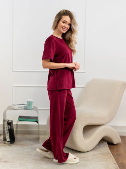 Костюм женский Кэт-1 Велюр Марсала М-274К MODAMICA