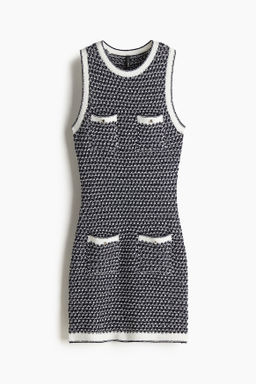Vestido en punto texturizado con bolsillos - H&m фото 3