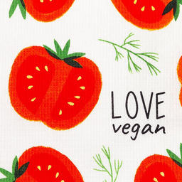 Набор кухонных полотенец Доляна Love vegan, 35х60см-4шт, 100% хлопок  фото 7