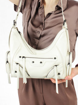 LACCOMA сумка АК6146-молочный натуральная кожа полиэстер