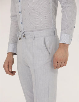 A__k Mavi Slim Fit Belden Ba_lamal_ Chino Pantolon