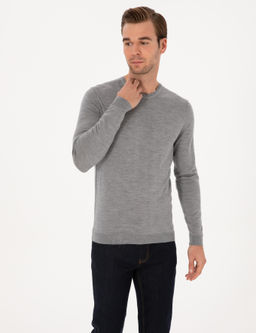 Gri Slim Fit Kazak - Cacharel фото 3