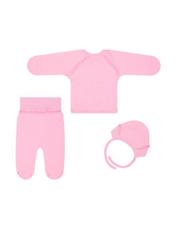 Комплект ясельный розовый зайки