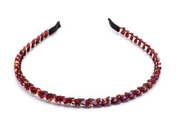 Ободок для волос с цирконом, цвет красный