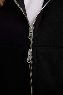 Толстовка Cool Standard Fit с капюшоном на молнии - Defacto фото 5