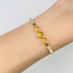 Браслет из Цитрина и Тигрового глаза 16,5 см +