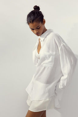 OVERSIZE GAUZE SHIRT - Zara фото 3