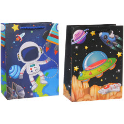 Пакет подарочный "Весёлый космос" 18*24*8,5 см, микс