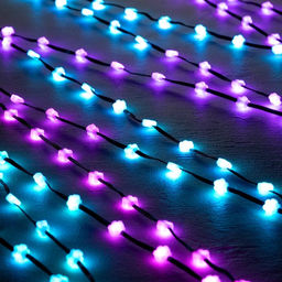 Умная гирлянда Нить 5 м роса с насадками Цветочки, IP20, тёмная нить, 100 LED, пульт ДУ, приложение, свечение RGB, USB - Luazon lighting фото 4