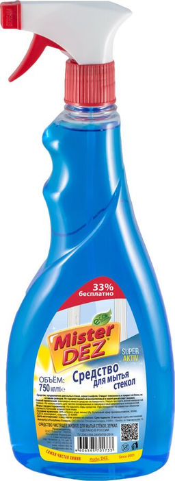 Mister Dez Eco-Cleaning Средство для стекол и зеркал "Super aktiv" (750мл). 20