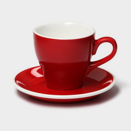 Кофейная пара фарфоровая Magistro Coffee time, 2 предмета: чашка 280 мл, блюдце d=15,5 см, цвет красный