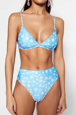 TRENDYOLMILLA Cicek Desenli Ucgen Yuksek Bel High Leg Hipster Bikini Tak?m? TBESS22BT0016  фото 4