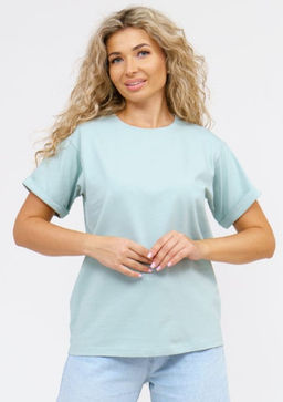 Футболка Хлопок 95%, лайкра 5% Классика аква