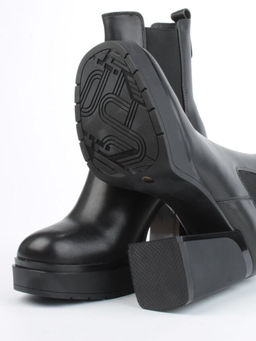 04-M3-1469 BLACK Ботильоны зимние женские (натуральная кожа, натуральный мех)