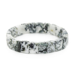 Яшма мраморная 12мм, браслет Квадро 19см