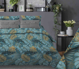 Наволочка 80*80 см, бязь "Комфорт" (Тропики, бирюзовый)