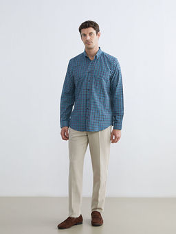 Regular Fit Ekose Gabardin Erkek G?mlek