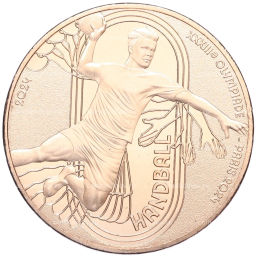 Монета 1/4 евро 2024 года Франция XXXIII летние Олимпийские игры в Париже 2024 года Гандбол