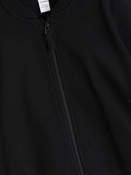 Kolej Yaka Uzun Kollu Basic Erkek ?ocuk Fermuarl? Sweatshirt