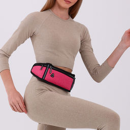 Сумка для бега, 3 отдела на молниях, светоотражающие элементы, отверстие для наушников, 50×0.1×11 см, розовая