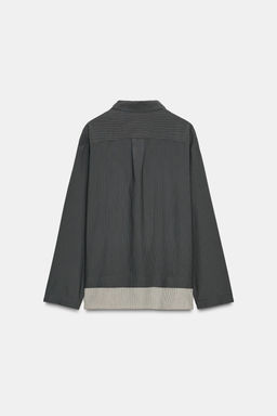 CONTRAST STRIPED VISCOSE BLEND SHIRT - Zara фото 21
