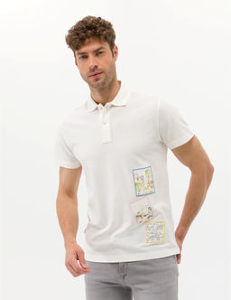 Ekru Bask_l_ Bisiklet Yaka Ti__rt