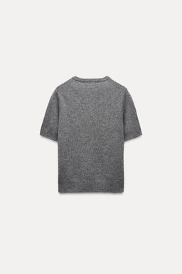BASIC 100% WOOL SHORT SLEEVE TOP - Zara фото 6
