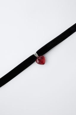 FLOCKED HEART CHOKER - Zara фото 2