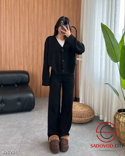 Вязаная двойка (кардиган+штаны)