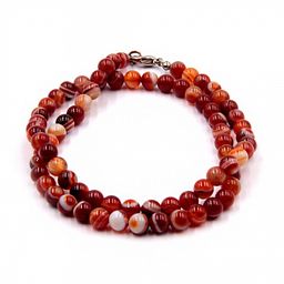 Бусы из камня Сердоникс на счастье 6мм