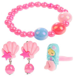 Набор украшений Русалочка (браслет, кольцо и клипсы) в пакете