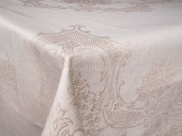 05с28 ЯК Скатерть 150*150 Подарочная цв.серый/бежевый