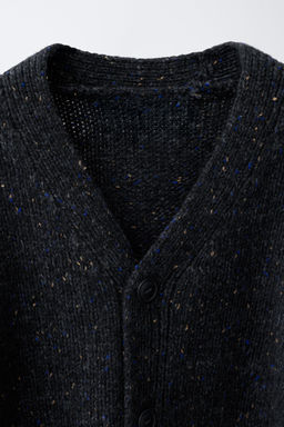 BUTTON-UP WOOL BLEND CARDIGAN