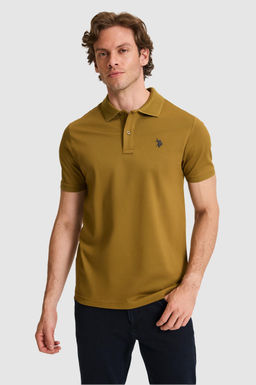 Erkek Ye_il Regular Fit Polo Yaka Basic Ti__rt