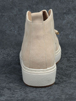 01-5172-5 BEIGE Ботинки женские демисезонные (натуральная замша, байка)