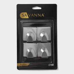 Цена за 2 шт. Крючки самоклеящиеся SAVANNA «Квадрат», 4 шт., металл, 3.8×3.5×2 см, хромированные