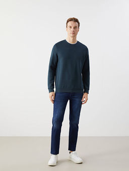 Bisiklet Yaka Uzun Kollu Erkek Sweatshirt