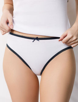 Трусы слипы со средней посадкой из эластичного трикотажа кашкорсе