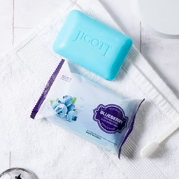 Jigott Мыло-скраб для лица и тела с экстрактом черники / Blueberry Scrub Soap, 150 г