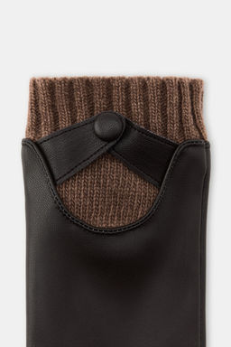 LEATHER EFFECT GLOVES WITH WOOL - Zara фото 4