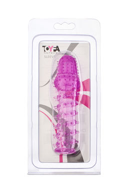 Насадка на пенис TOYFA с ворсинками, TPE, фиолетовая, 13,5 см