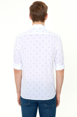U. S. Polo Assn / Мужская белая рубашка с длинным рукавом - U.s. polo assn фото 16